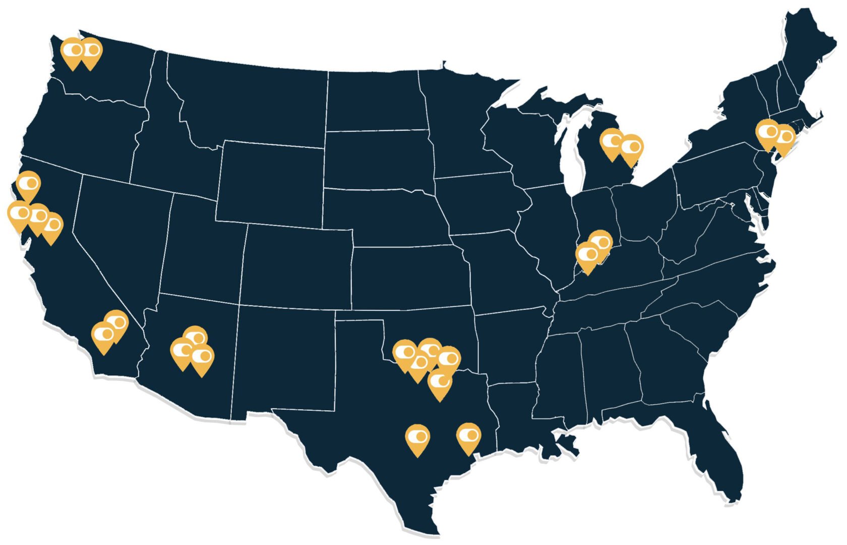 Crossover's Nationwide health centers map graphic