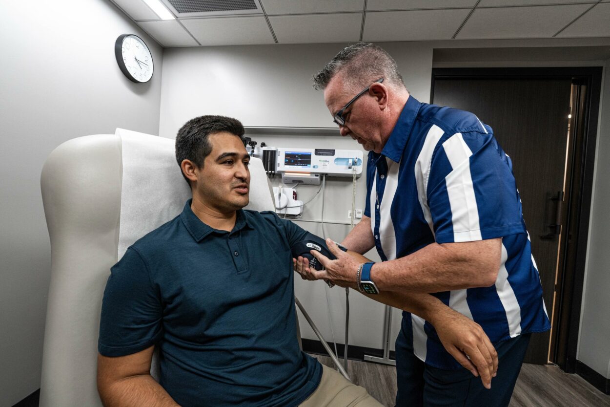 Crossover Health member during a medical exam with a Crossover Care provider in Austin, Texas