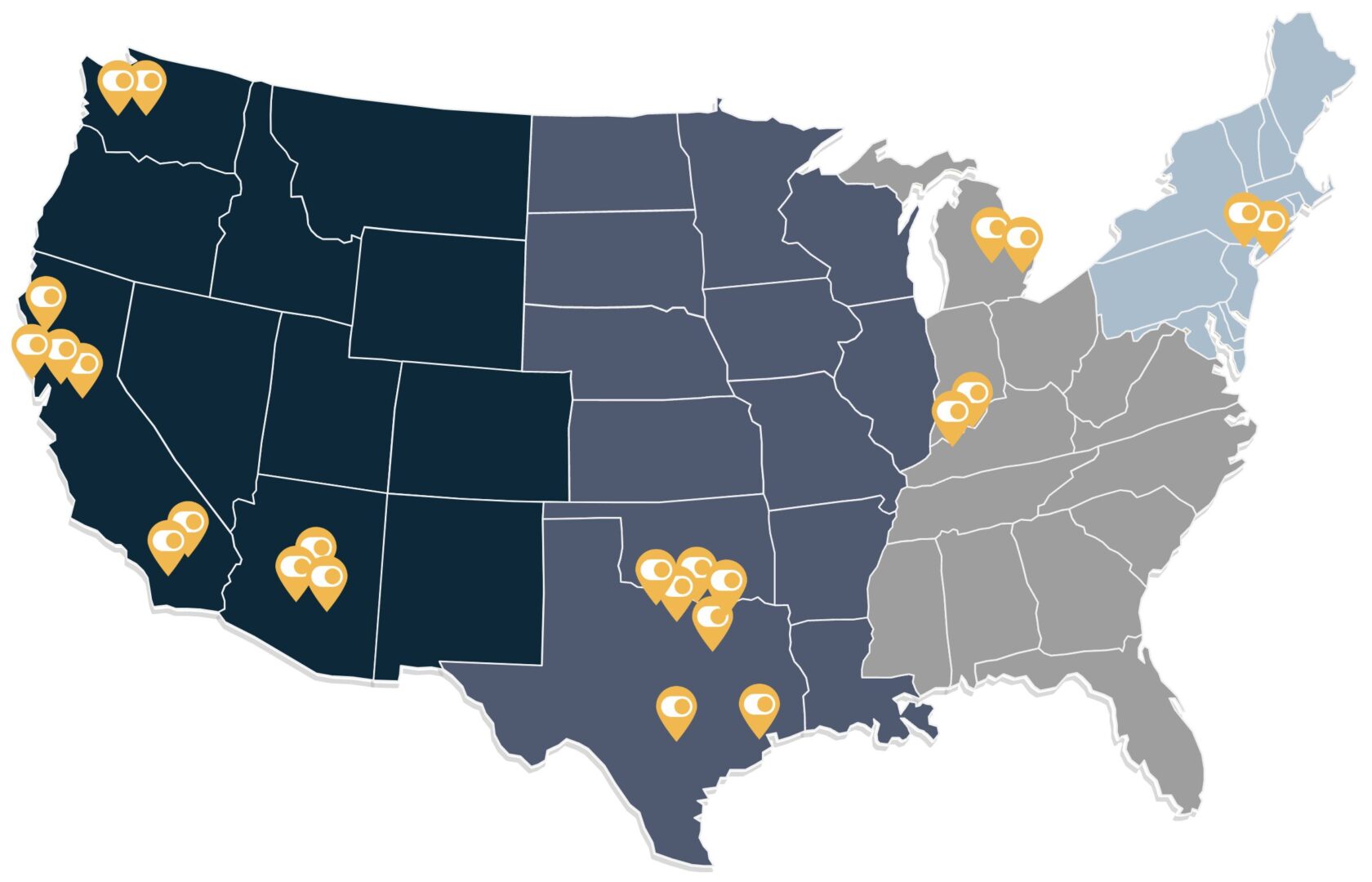 Crossover's Nationwide health centers map graphic
