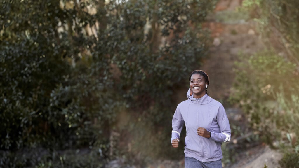 woman running outside